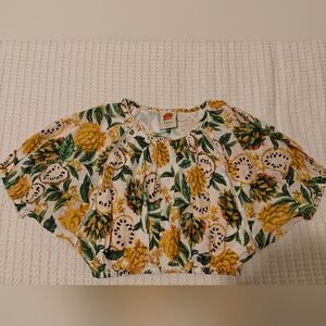 FARM Rio Biriba Print Cotton Crop Top NWT